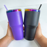 25 pack RTS USA warehouse powder coated 30oz holographic rainbow plated car tumbler mugs cups -Gabby