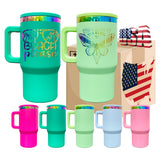 25pcs pack-powder coated stainless steel kids leak proof outdoor rainbow plated underneath 20oz flip straw tumbler mugs-Gabby