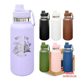 32oz Powder Coat Sports Bottle with Straw Lid | Leakproof Gym & Outdoor Drinkware-Gabby
