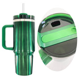 USA warehouse RTS-20pack H2.0 Powder coated silver plated 40oz Christmas red and green tumblers for sublimation _Gabby