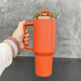 20 pack _40oz H2.0 Autumn copper plated Maple leaf red tumblers with handle for laser engraving-Gabby