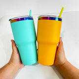 25 pack RTS USA warehouse powder coated 30oz holographic rainbow plated car tumbler mugs cups -Gabby