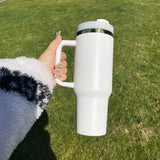USA warehouse RTS_20pcs pack black plated underneath  white powder coated H2.0 40oz coffee tumbler for laser engrave -Gabby