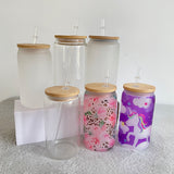 USA warehouse RTS-12oz frosted glass cans with bamboo lids for DIY -Gabby