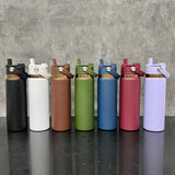 2026 New Style Multi Functional 2 in 1 Flip Top Sports Spout Lid Mirror Copper Plated Underneath 20oz Stainless Steel Tumbler-Gabby