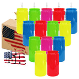 YIPAI USA warehouse RTS_25 pack 50 pack 16oz NEON metal stainless steel cans with colored lids_Gabby