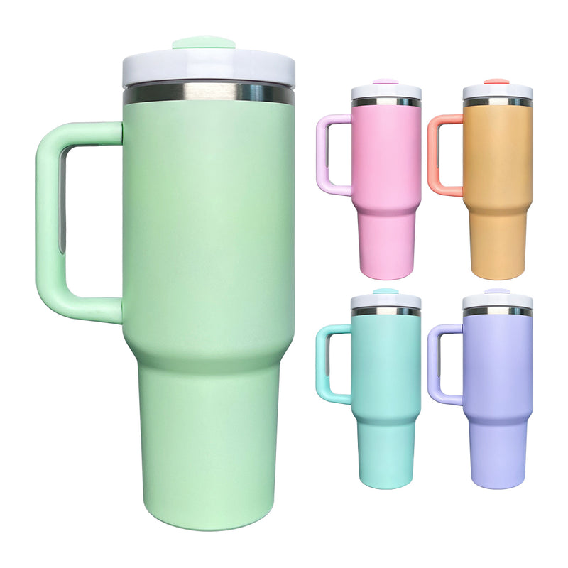 China warehouse H2.0 blank sublimation glossy matte macaron 40oz tumbler with handle and straw-Gabby