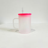 YIPAI USA warehouse RTS_17oz single walled frosted glass mugs with handle and PP lids_Gabby