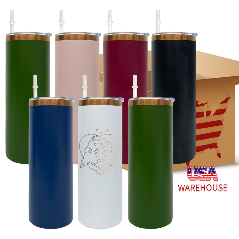 25 pack-New Style 2025 20oz Skinny Copper Plated Tumbler With Lid And Straw Mix Colors For Iced Coffee And Tea
