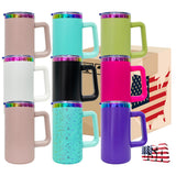 USA warehouse RTS-20oz Rainbow Plated Stainless Steel Coffee Mugs - Laser Engraving Ready-Gabby