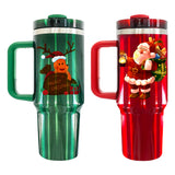 USA warehouse RTS-20pack H2.0 Powder coated silver plated 40oz Christmas red and green tumblers for sublimation _Gabby