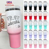 2025 new -20 pack gradient white ombre colored powder coated black plated underneath 40oz H2.0 tumbler mugs for laser engraving