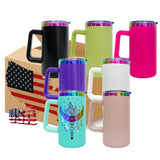 USA warehouse RTS-20oz Rainbow Plated Stainless Steel Coffee Mugs - Laser Engraving Ready-Gabby