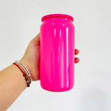 USA warehouse RTS-25pack 16oz macaron glass cans with PP lids for sublimation -Gabby