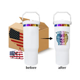 USA warehouse _30oz flip straw rainbow plated stainless steel vacumm insulated macaron mixed 4 colors tumblers for laser engraving_Gabby