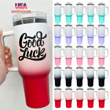 2025 new -20 pack gradient white ombre colored powder coated black plated underneath 40oz H2.0 tumbler mugs for laser engraving