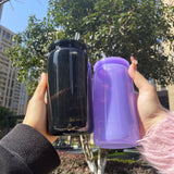 RTS USA warehouse 50 pack olored macaron 16oz plastic Acrylic soda can with colorful pp lids_Gabby