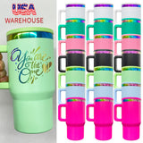 25pcs pack-powder coated stainless steel kids leak proof outdoor rainbow plated underneath 20oz flip straw tumbler mugs-Gabby