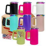 USA warehouse RTS-20oz Rainbow Plated Stainless Steel Coffee Mugs - Laser Engraving Ready-Gabby