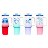 USA warehouse-20pack 40oz H2.0 ombre colored blue plated powder coated tumblers-Gabby