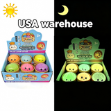 USA pre-selling-72pcs-New Glow in the Dark Glitter Dumpling Squishies TPR Maltose Squishy Soft Toys Colorful Stress Balls Squeeze Toys Slow Rebound Stress Relief Toy-Gabby