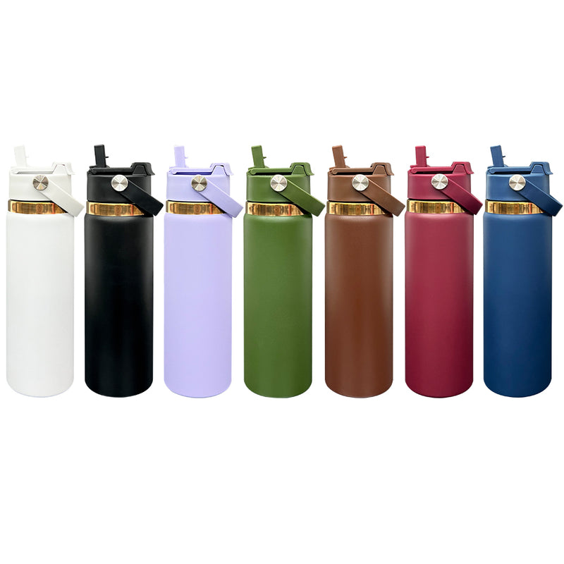 2026 New Style Multi Functional 2 in 1 Flip Top Sports Spout Lid Mirror Copper Plated Underneath 20oz Stainless Steel Tumbler-Gabby