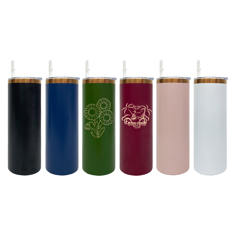25 pack-New Style 2025 20oz Skinny Copper Plated Tumbler With Lid And Straw Mix Colors For Iced Coffee And Tea