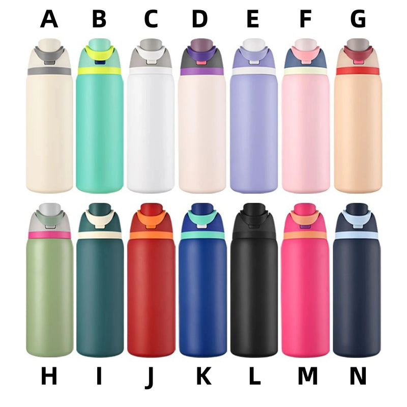 OWALA 12oz/16oz/19oz/24oz/28oz/32oz Flip Straw Lid Insulated Stainless Steel Sports Owala Style War Bottle 25pcs for Laser Engrteaving-Gabby