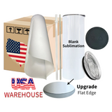 20oz Sublimation Tumbler Blank - RTS USA Warehouse, Straight Skinny Cup for DIY, Customizable Stainless Steel_Gabby