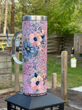 Shipping free-20oz Stainless Steel Travel Snow Globe Mug Double Wall Sublimation Snow Globe Tumbler with handle-Gabby