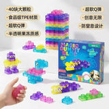 40-Piece Jelly Squishy Building Blocks Decompression Educational Toy for Children TPE Material Sensory Soft Building-Gabby