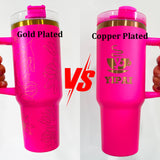 USA 25 pack H2.0 powder coated gold and copper plated 40oz quencher tumbler for laser engraving-Gabby