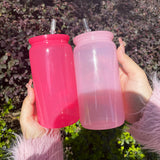 RTS USA warehouse 50 pack olored macaron 16oz plastic Acrylic soda can with colorful pp lids_Gabby