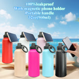 20 pack-Professional 32oz Copper Plated Water Bottle with Magnetic Phone Holder BPA Free Leak Proof for Outdoor Enthusiasts