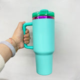 USA warehouse RTS_20 pack powder coated H2.0 40oz purple plated mixed colors tumblers with handle for laser engraving-Gabby