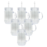 USA warehouse RTS_25 pack USA warehouse double walled blank clear snow globe glitter 20oz plastic can mason jar acrylic mugs with handle _ Gabby