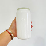 USA warehouse RTS-25pack 16oz macaron glass cans with PP lids for sublimation -Gabby