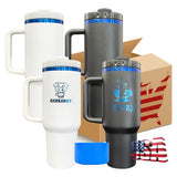 USA warehouse_20 pack black white powder coated blue plated underneath H2.0 40oz quencher tumbler with silicone boot sleeve for laser engraving_Gabby