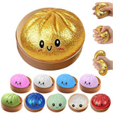 USA pre-selling-72pcs-Dumpling Squishies Glitter TPR Maltose Squishy Soft Toys Colorful Stress Balls Squeeze Toys Slow Rebound Stress Relief Toy-Gabby