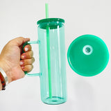 25 pack USA warehouse jelly 20oz skinny straight tall glass camper mugs with handle for UV DTF wraps-Gabby