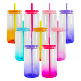 USA warehouse RTS-25pack 50pack 16oz ombre jelly glass cans with PP lids  for DIY printing for sublimation-Gabby