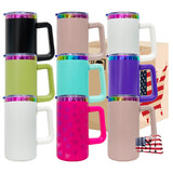 USA warehouse RTS-20oz Rainbow Plated Stainless Steel Coffee Mugs - Laser Engraving Ready-Gabby
