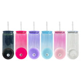 60 pack USA warehouse RTS  clear colored jelly PET 16oz 20oz plastic can soda beer can with colorful pp lids-Gabby