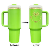 20 pack USA warehouse laser engraved mirror gold plated underneath powder coated green 40oz H2.0 tumbler-Gabby