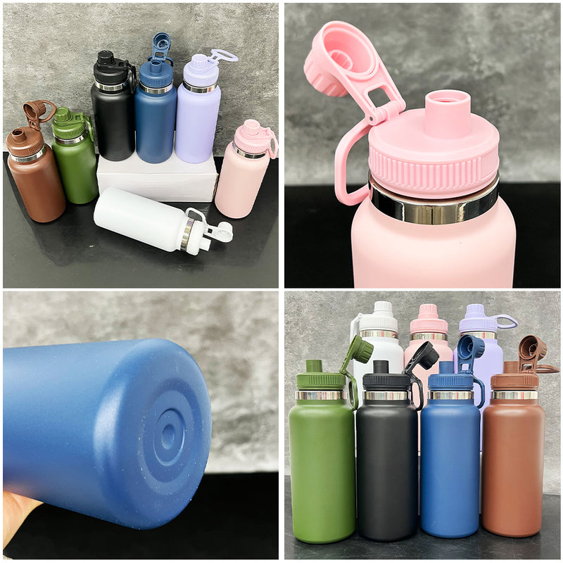 32oz Powder Coat Sports Bottle with Straw Lid | Leakproof Gym & Outdoor Drinkware-Gabby（副本）