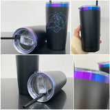 USA warehouse RTS-25pack 20oz powder coated colored blue and purple plated underneath tumbler cups with magnetic sliding lid-Gabby