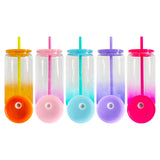 USA warehouse RTS-25pack 50pack 16oz ombre jelly glass cans with PP lids  for DIY printing for sublimation-Gabby