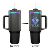USA warehouse RTS_20 pack 40oz H2.0 Blue- Purple Chroma plated black tumblers with handle for laser engraving-Gabby