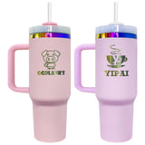 USA warehouse RTSz-20pcs 40oz H2.0 rainbow plated Valentine'Day colors pink tumblers_Gabby