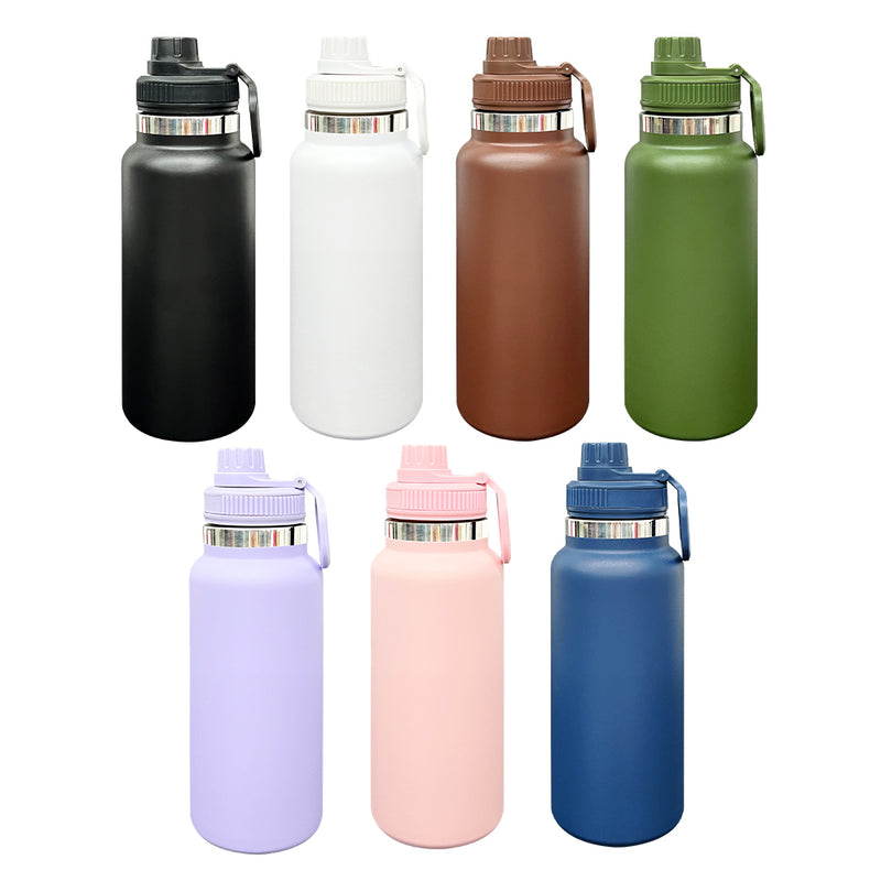 32oz Powder Coat Sports Bottle with Straw Lid | Leakproof Gym & Outdoor Drinkware-Gabby